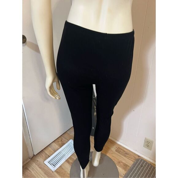Eileen Fisher Black Velvet Leggings Perfect Fall Wardrobe Essential! High Waist - Picture 6 of 8